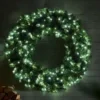 48 Inch Pre-Lit Wreath Evergreen with 200 Warm White
